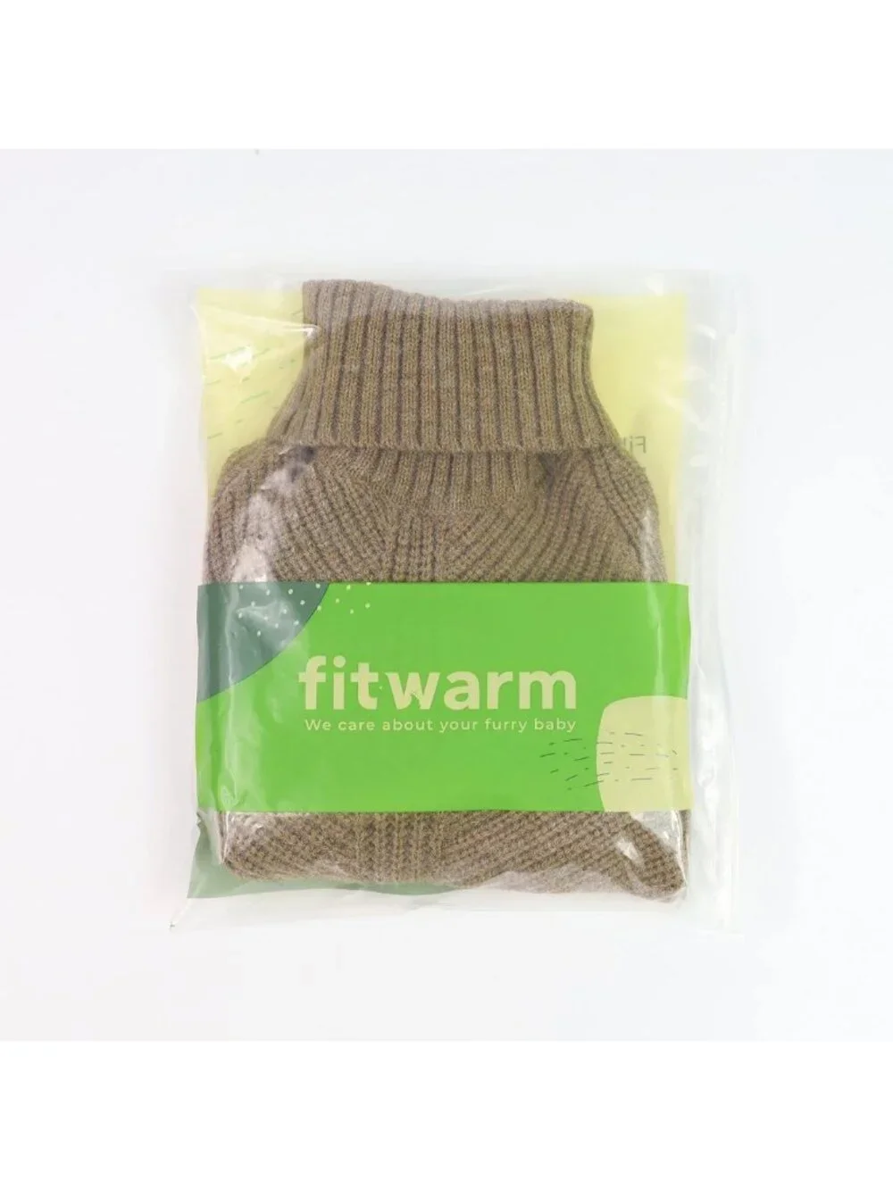 Cozy Thermal Knitted Dog Sweater - Winter Coat, Turtleneck Jacket, Sage Green